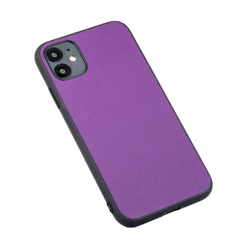 Hoesje iPhone 12 / 12 Pro Groen Zwart Echt Gestileerd Leer