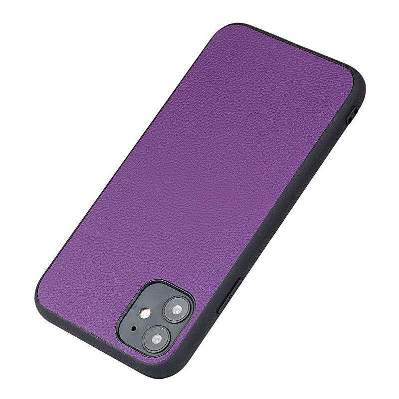 Hoesje iPhone 12 / 12 Pro Groen Zwart Echt Gestileerd Leer