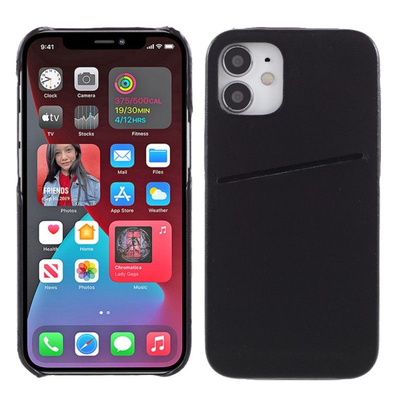 Hoesje iPhone 12 / 12 Pro Rood Zwart Gemeenschappelijke Kaarthouder