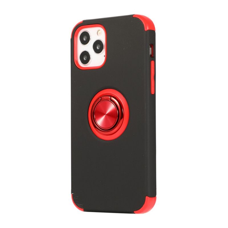 Hoesje iPhone 12 / 12 Pro Rood Zwart Tweekleurige Ringondersteuning