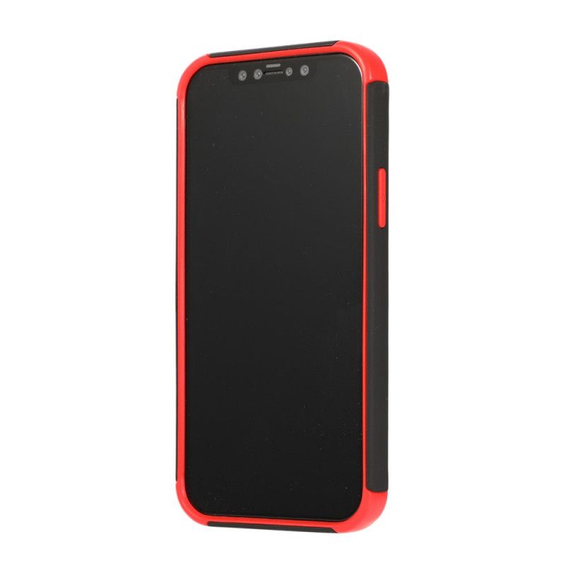 Hoesje iPhone 12 / 12 Pro Rood Zwart Tweekleurige Ringondersteuning