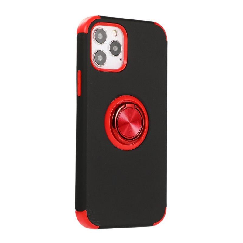 Hoesje iPhone 12 / 12 Pro Rood Zwart Tweekleurige Ringondersteuning