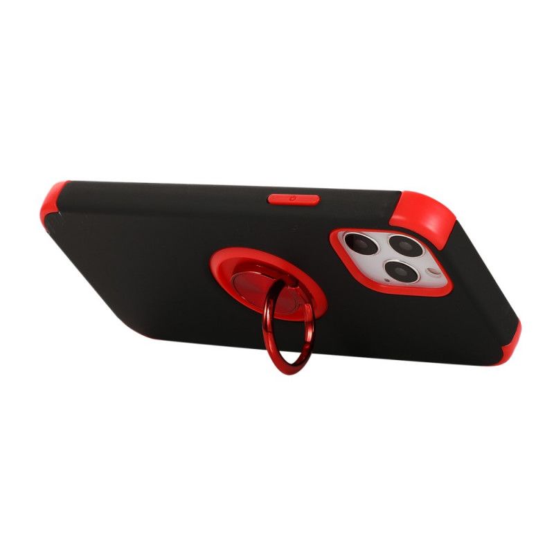 Hoesje iPhone 12 / 12 Pro Rood Zwart Tweekleurige Ringondersteuning