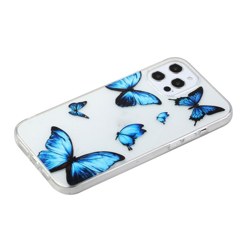 Hoesje iPhone 12 / 12 Pro Vlucht Van Blauwe Vlinders