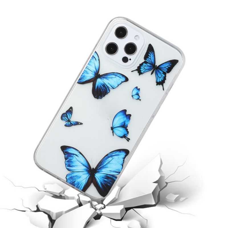 Hoesje iPhone 12 / 12 Pro Vlucht Van Blauwe Vlinders