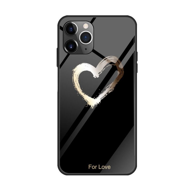 Hoesje iPhone 12 / 12 Pro Wit Zwart Hart Voor Liefde