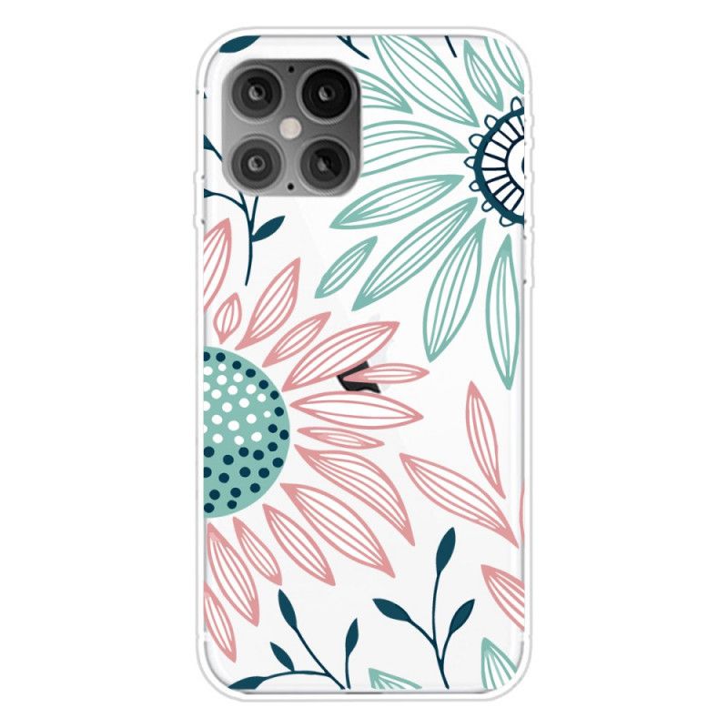 Hoesje voor iPhone 12 / 12 Pro Een Bloem Transparant