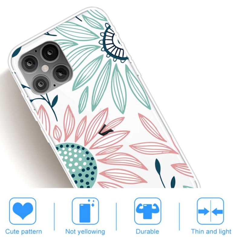 Hoesje voor iPhone 12 / 12 Pro Een Bloem Transparant