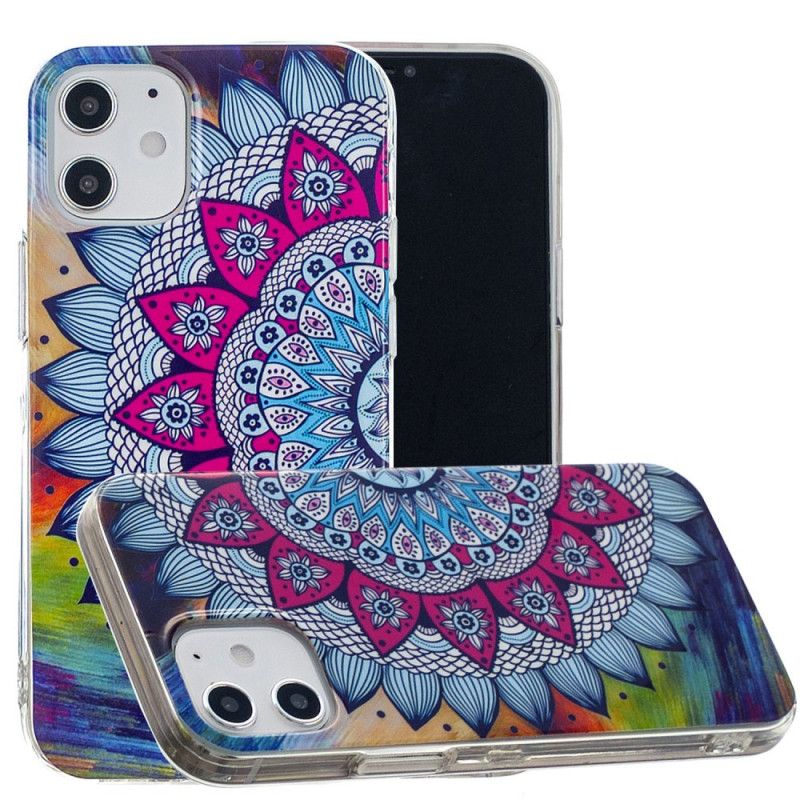 Hoesje voor iPhone 12 / 12 Pro Fluorescerende Mandala