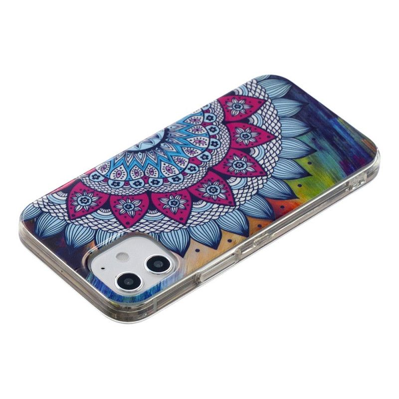 Hoesje voor iPhone 12 / 12 Pro Fluorescerende Mandala