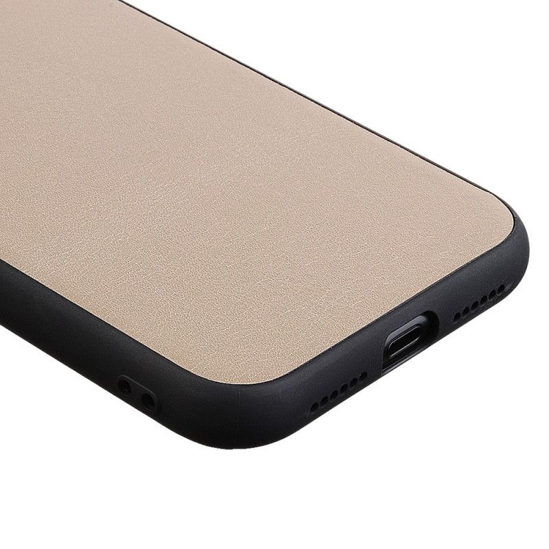 Hoesje voor iPhone 12 / 12 Pro Goud Zilver Discreet Echt Leer