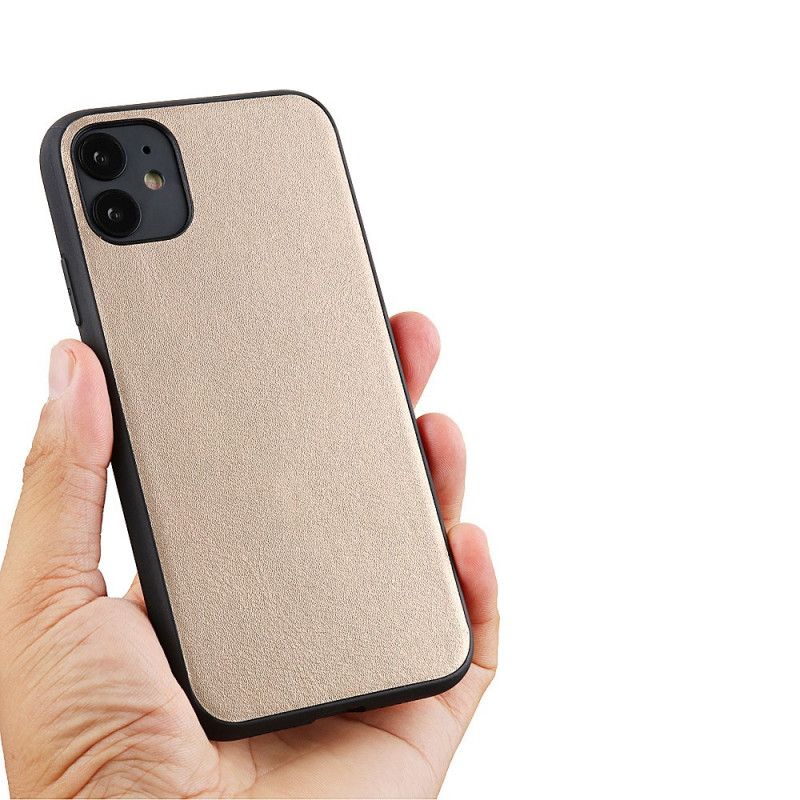 Hoesje voor iPhone 12 / 12 Pro Goud Zilver Discreet Echt Leer