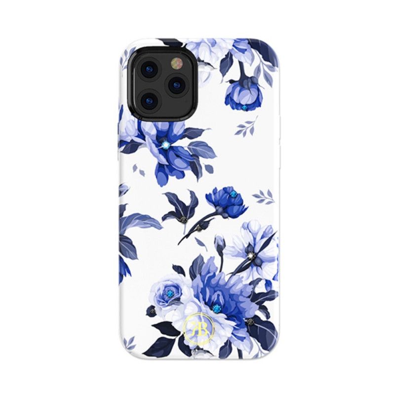 Hoesje voor iPhone 12 / 12 Pro Groen Wit Kingxbar Bloemen