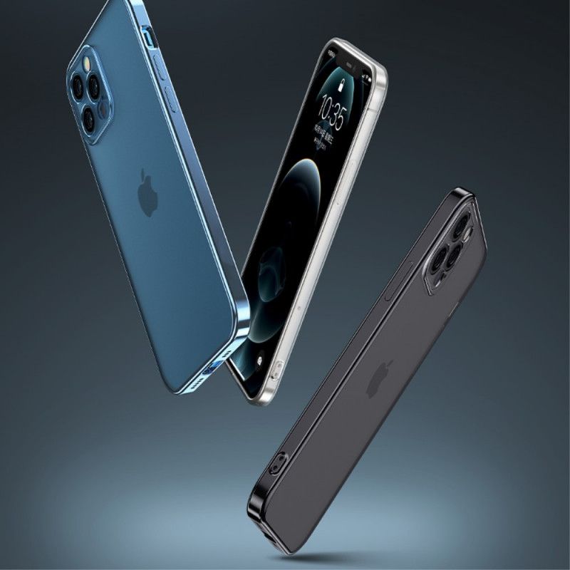Hoesje voor iPhone 12 / 12 Pro Lichtblauw Zwart Metalen Randen Van Benks
