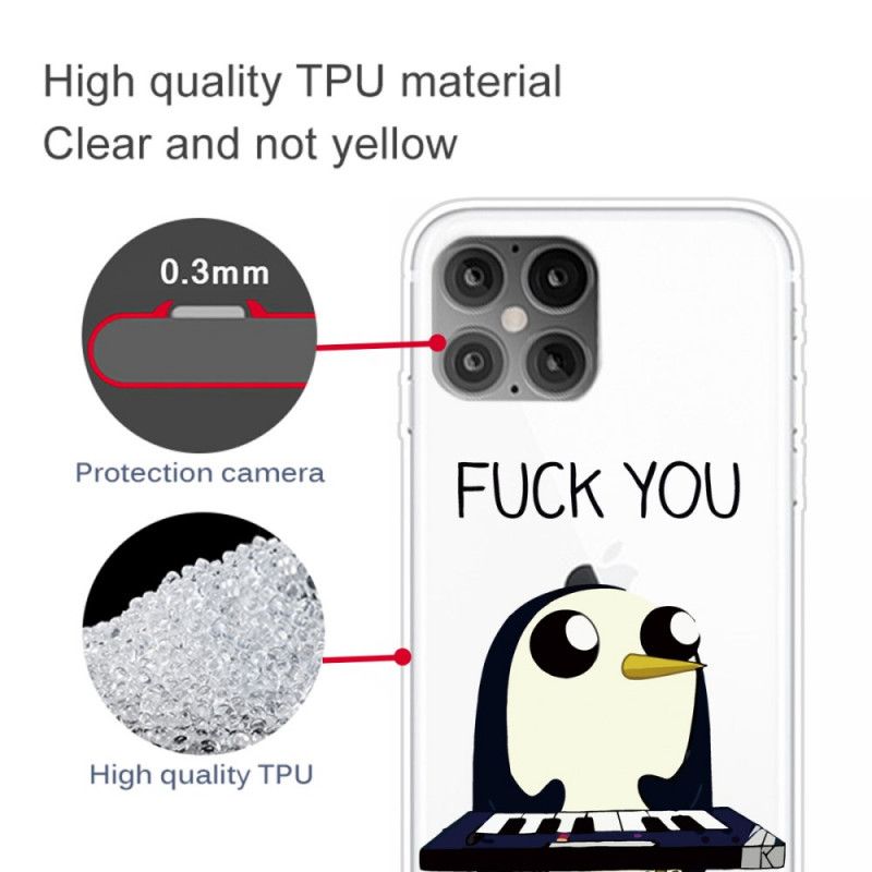 Hoesje voor iPhone 12 / 12 Pro Pinguin Fuck You