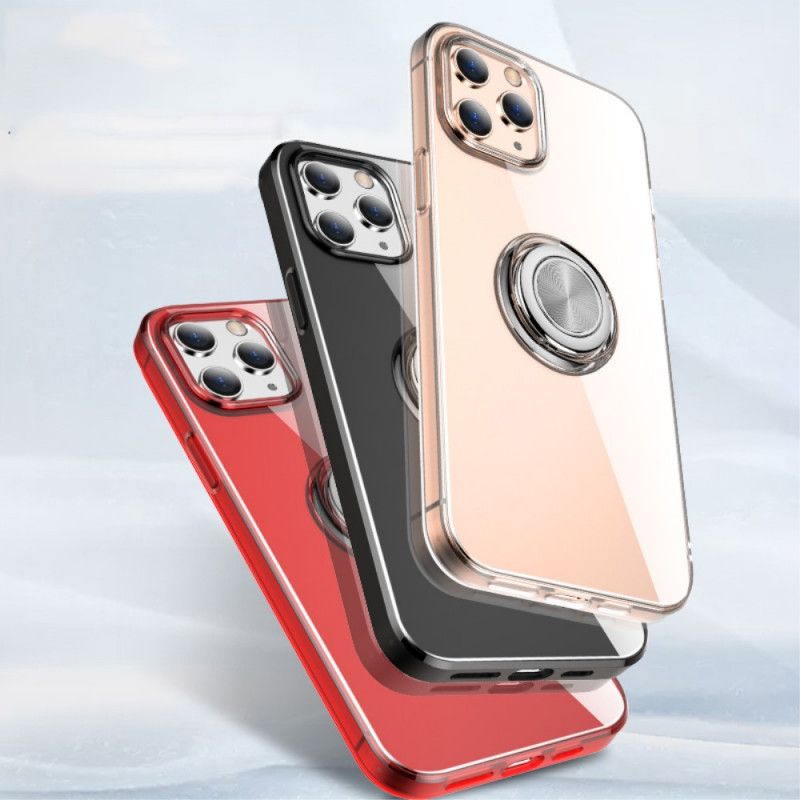 Hoesje voor iPhone 12 / 12 Pro Rood Zwart Transparant Met Draagring