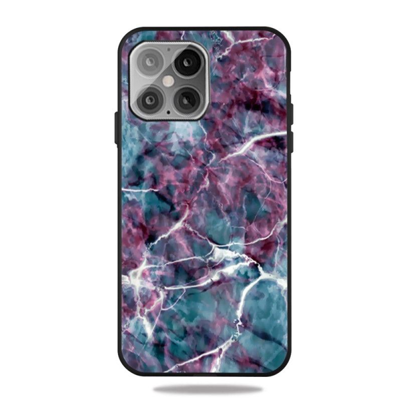 Hoesje voor iPhone 12 / 12 Pro Turkoois Marmer