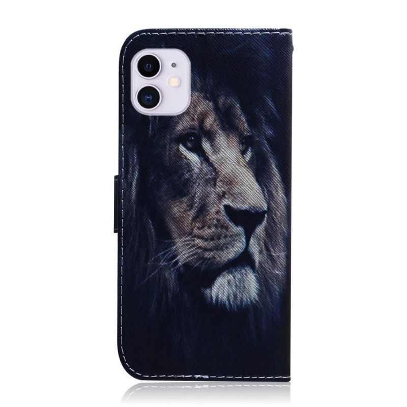 Leren Hoesje iPhone 12 / 12 Pro Dromende Leeuw