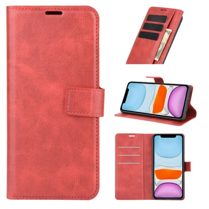 Leren Hoesje iPhone 12 / 12 Pro Grijs Zwart Vintage Leerstijl