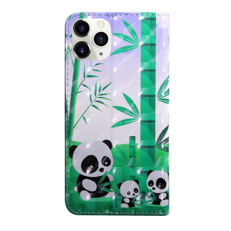 Leren Hoesje iPhone 12 / 12 Pro Lichtvlek Panda'S