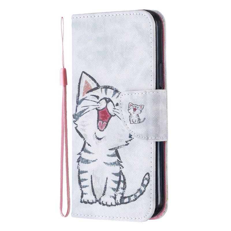 Leren Hoesje iPhone 12 / 12 Pro String Kitten