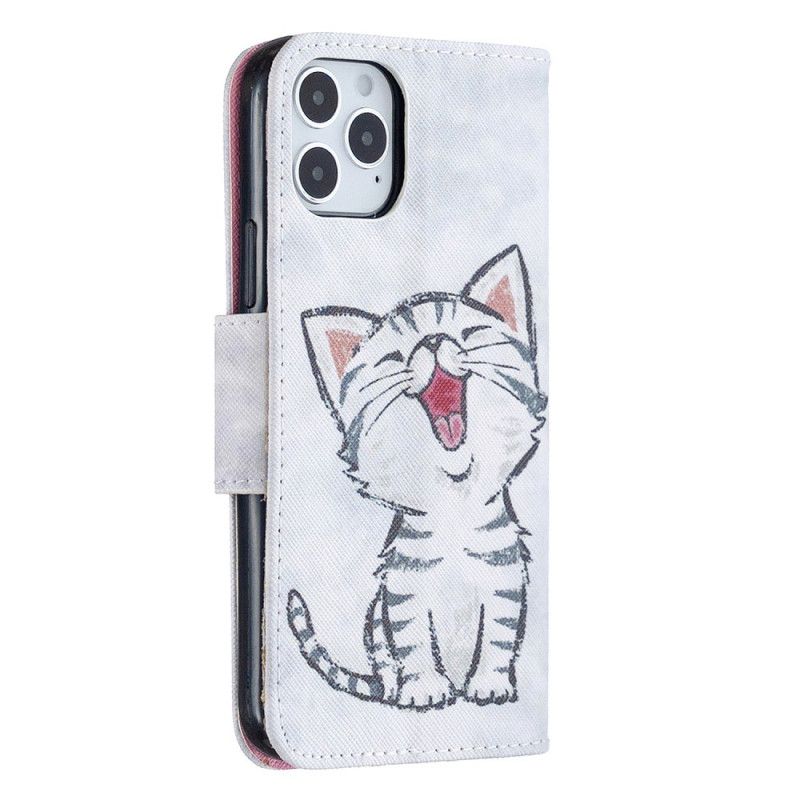 Leren Hoesje iPhone 12 / 12 Pro String Kitten