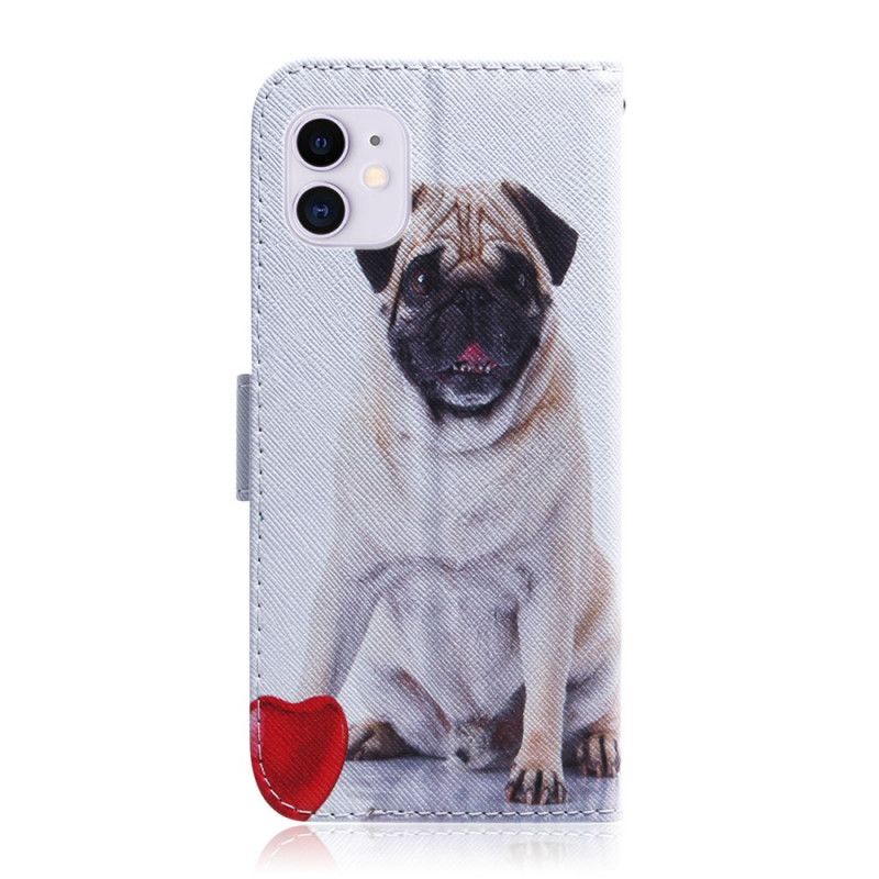 Leren Hoesje voor iPhone 12 / 12 Pro Mopshond