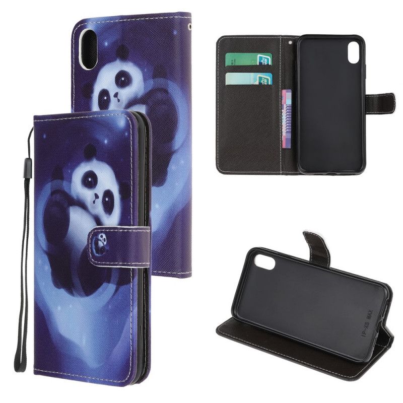 Bescherming Hoesje iPhone XR Telefoonhoesje Pandaruimte Met String