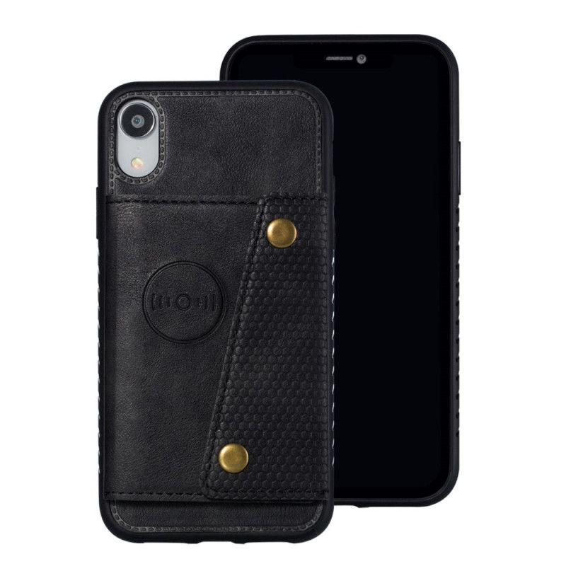 Case Hoesje iPhone XR Grijs Zwart Telefoonhoesje Portemonnee