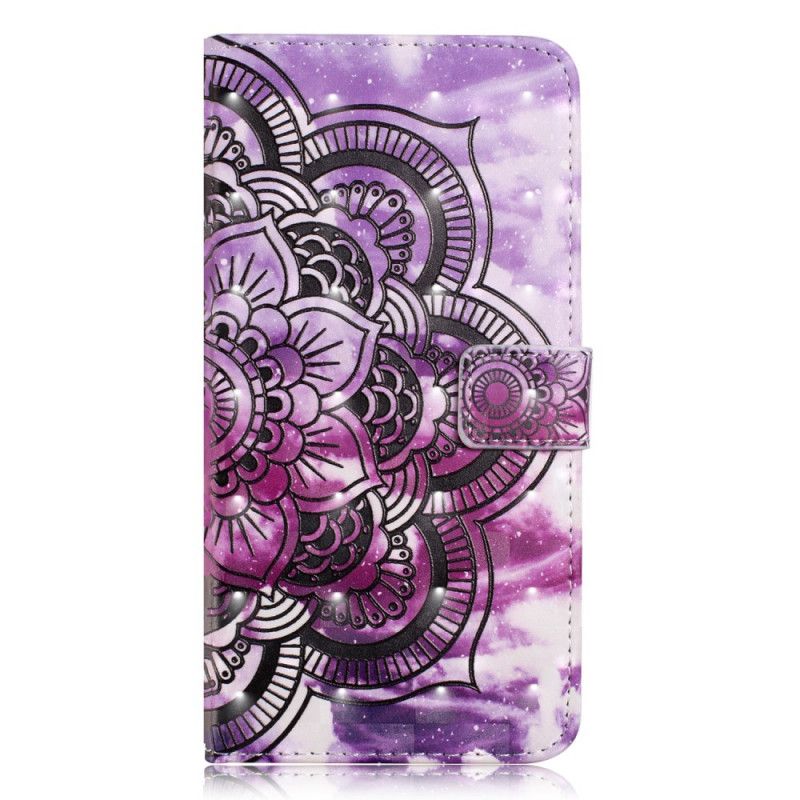 Cover Folio-hoesje iPhone XR Telefoonhoesje Paarse Mandala