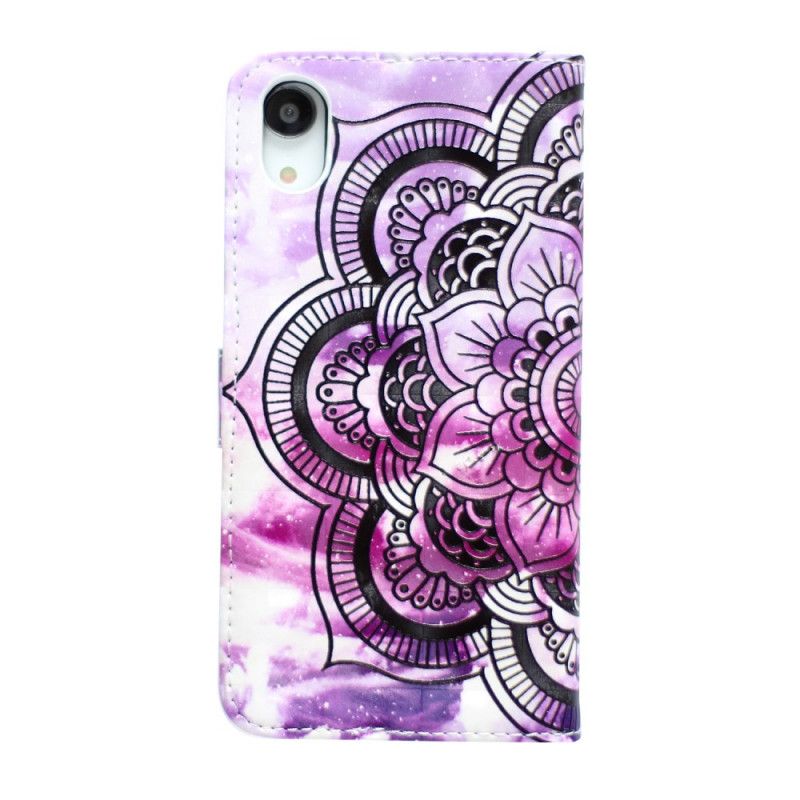 Cover Folio-hoesje iPhone XR Telefoonhoesje Paarse Mandala