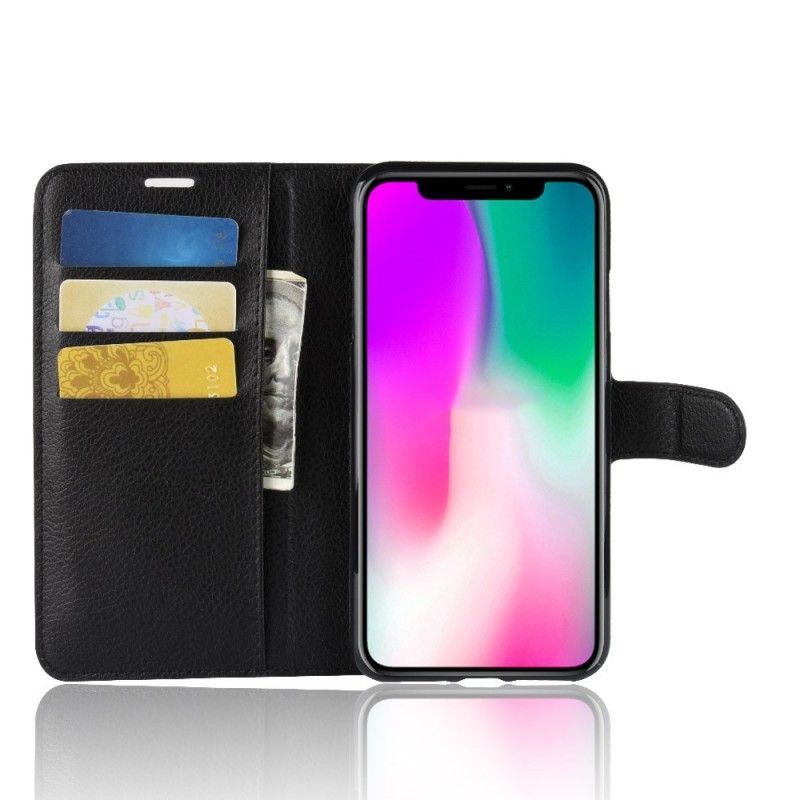 Cover Folio-hoesje iPhone XR Wit Zwart Telefoonhoesje Klassiek