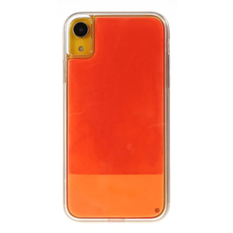 Cover Hoesje iPhone XR Lichtblauw Rood Telefoonhoesje Lichtgevend