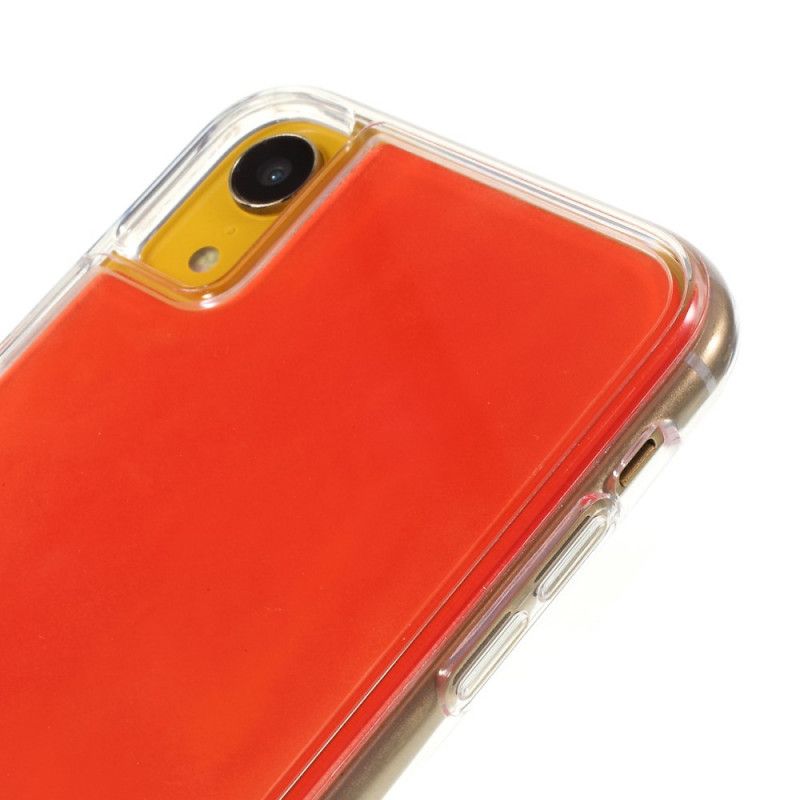 Cover Hoesje iPhone XR Lichtblauw Rood Telefoonhoesje Lichtgevend