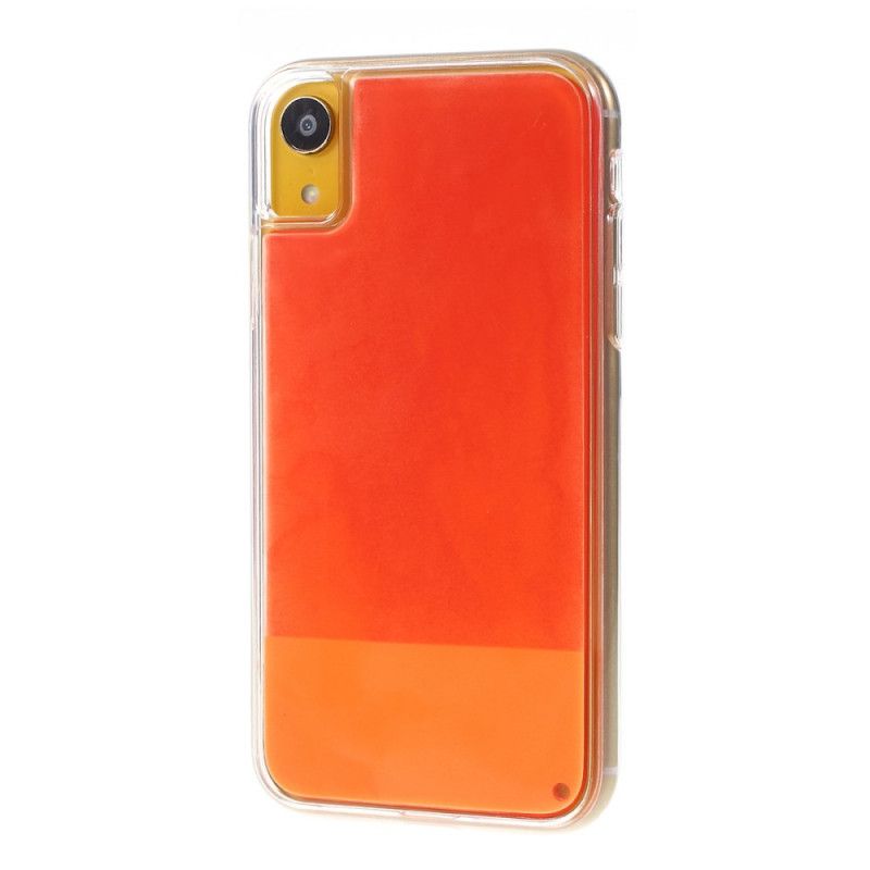 Cover Hoesje iPhone XR Lichtblauw Rood Telefoonhoesje Lichtgevend