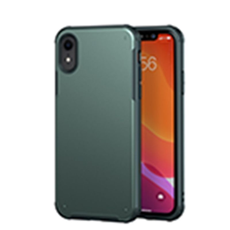 Cover Hoesje iPhone XR Rood Zwart Telefoonhoesje Hybride Siliconen Velgontwerp