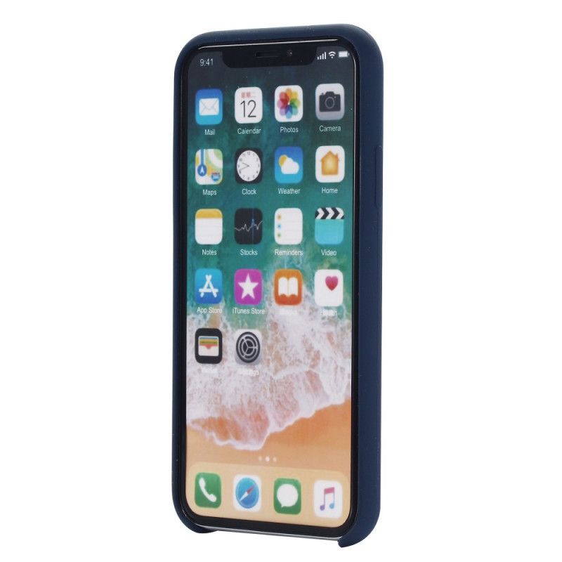 Cover Hoesje iPhone XR Rood Zwart Telefoonhoesje Vloeibare Siliconen