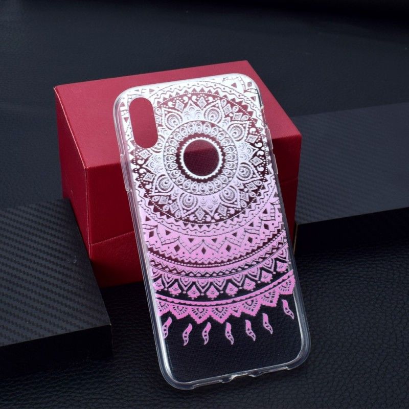 Cover Hoesje iPhone XR Rose Telefoonhoesje Transparante Kleurrijke Mandala