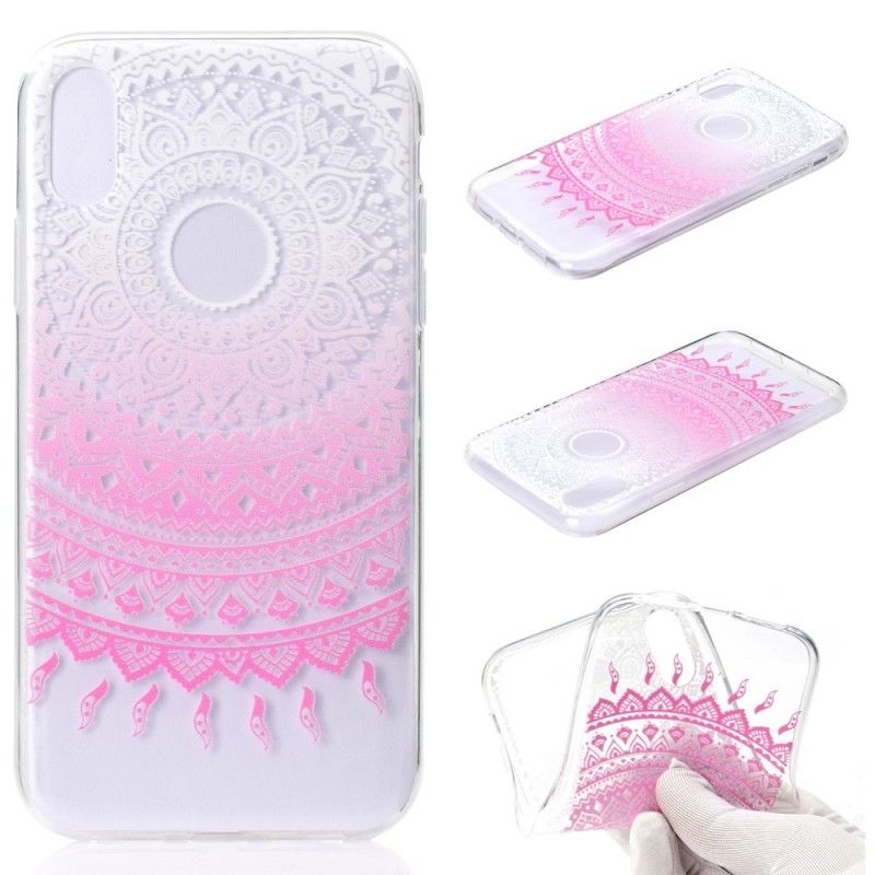 Cover Hoesje iPhone XR Rose Telefoonhoesje Transparante Kleurrijke Mandala