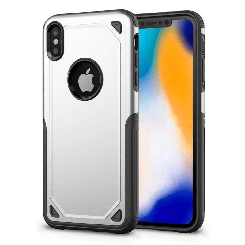 Cover Hoesje iPhone XR Roségoud Zwart Telefoonhoesje Premium Metaaleffect