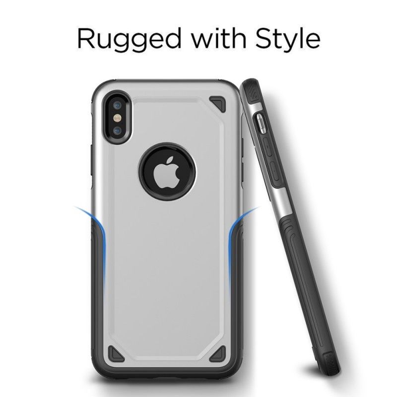 Cover Hoesje iPhone XR Roségoud Zwart Telefoonhoesje Premium Metaaleffect