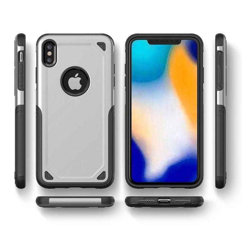 Cover Hoesje iPhone XR Roségoud Zwart Telefoonhoesje Premium Metaaleffect