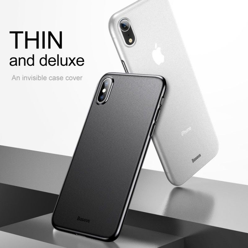 Cover Hoesje iPhone XR Transparant Zwart Telefoonhoesje Baseus Mate