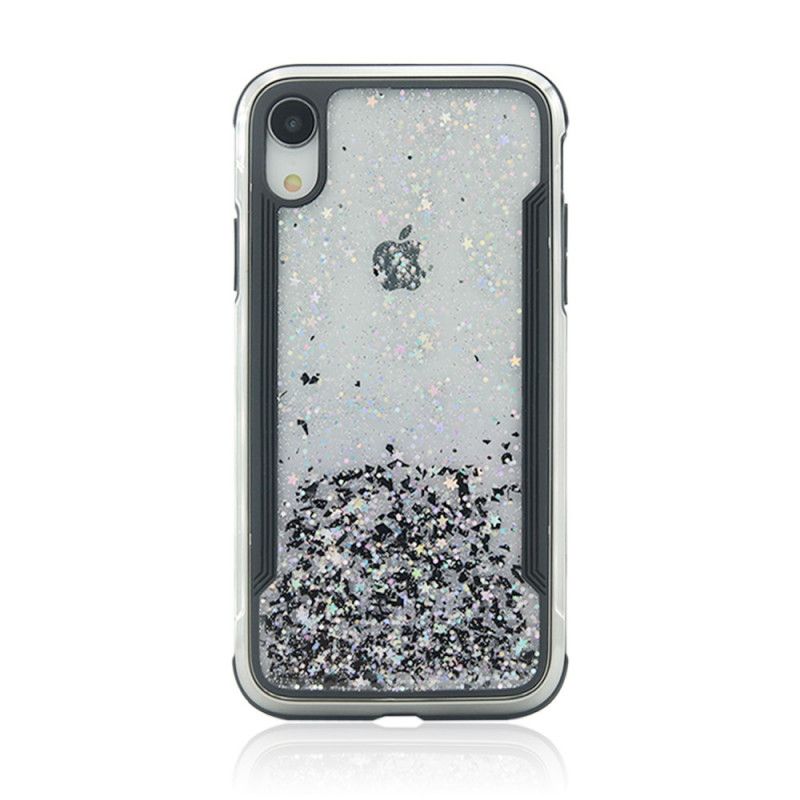 Cover Hoesje iPhone XR Zilver Rood Telefoonhoesje Glittertrend