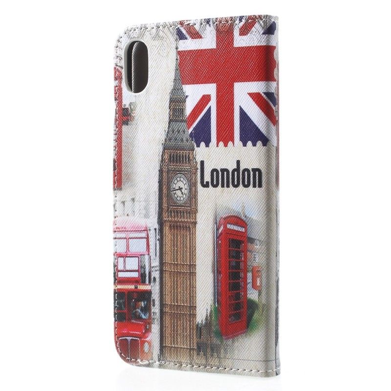 Flip Case Leren iPhone XR Leven In Londen