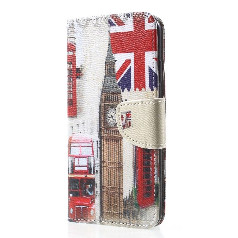 Flip Case Leren iPhone XR Leven In Londen