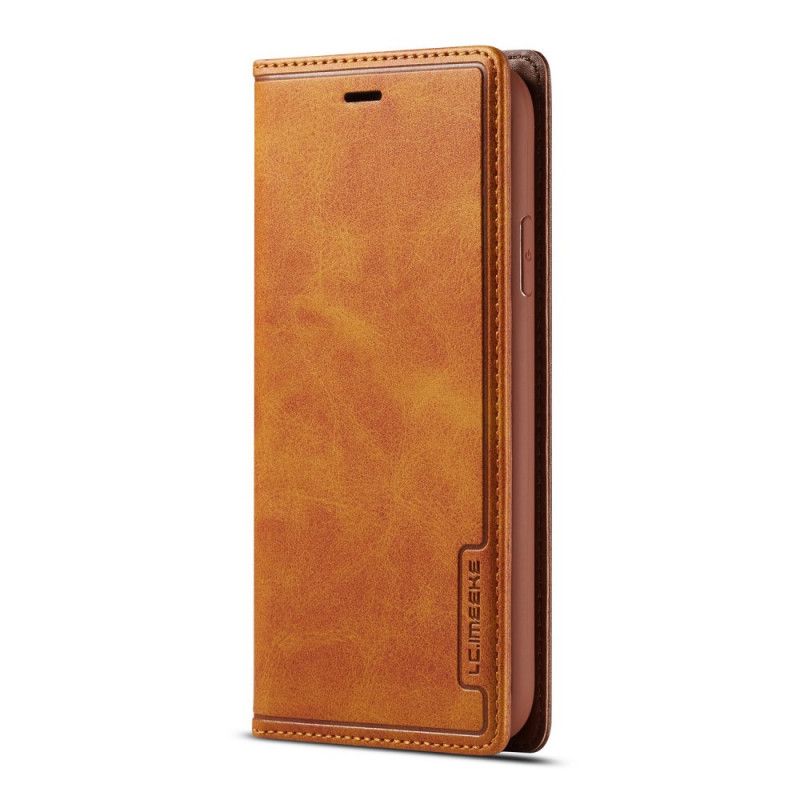 Folio-hoesje iPhone XR Bruin Zwart Lc-001 Serie Lc.Imeeke