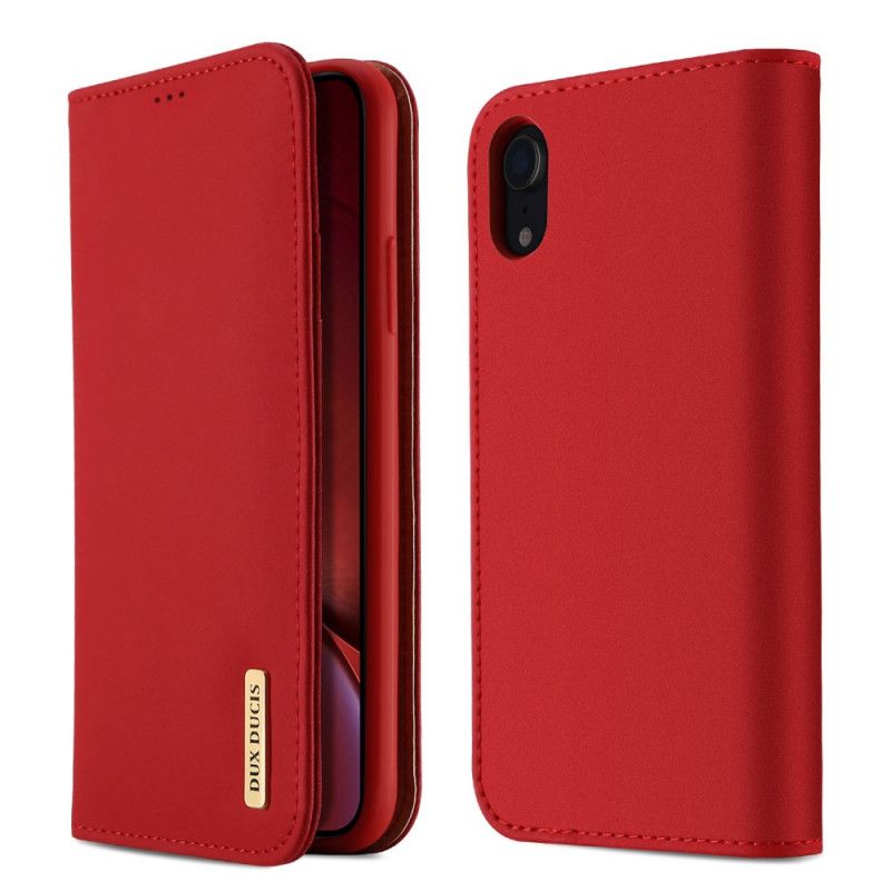 Folio-hoesje iPhone XR Rood Zwart Wensreeks Dux-Ducis