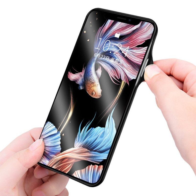 Hoesje iPhone XR Cyaan Gehard Glas Met Fluorescerend Patroon