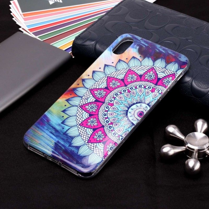 Hoesje iPhone XR Fluorescerende Mandala